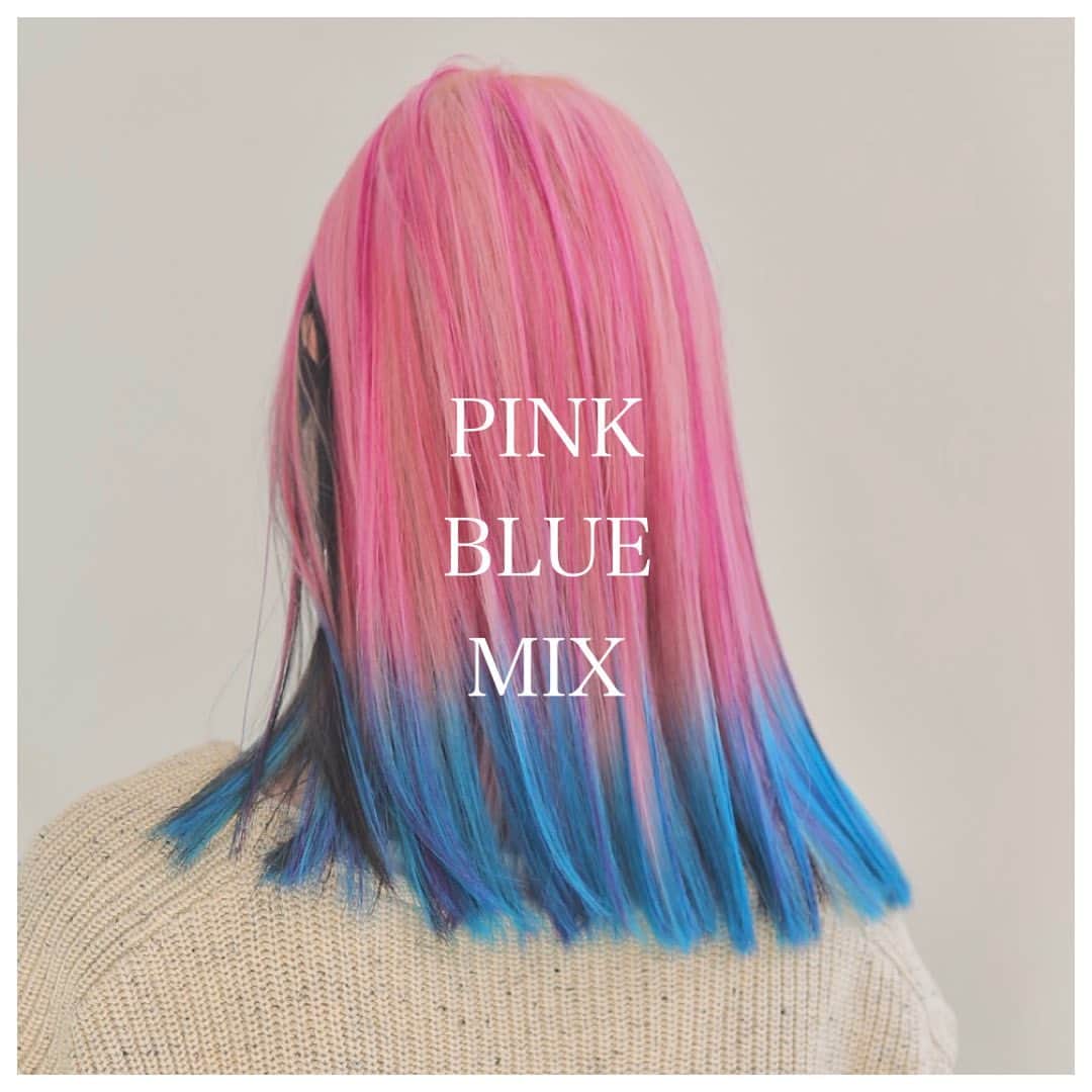 オオモトのインスタグラム：「PINK BLUE MIX カタログです📸 ・  WOM  代表　オオモト @bobby_omoto_style @wom_hair_ ご予約はinstaDM or TEL にて🙇🏻‍♂️  ・ 直近空き予約や、日々の髪型はストーリーにて随時投稿しております🤚🏻気軽にご予約お待ちしております💌 ※ご新規様は注意事項を必読の上ご予約お願いいたします。  ・ お値段、ご予約方法、場所、などはストーリーハイライトに明記しております✨  税抜表示 ご新規様ブリーチ最終受付17時半 基本月、木休み 現在中途スタッフ、新卒スタッフを募集しております！ ご興味あるかたはDMお待ちしております！  ・」