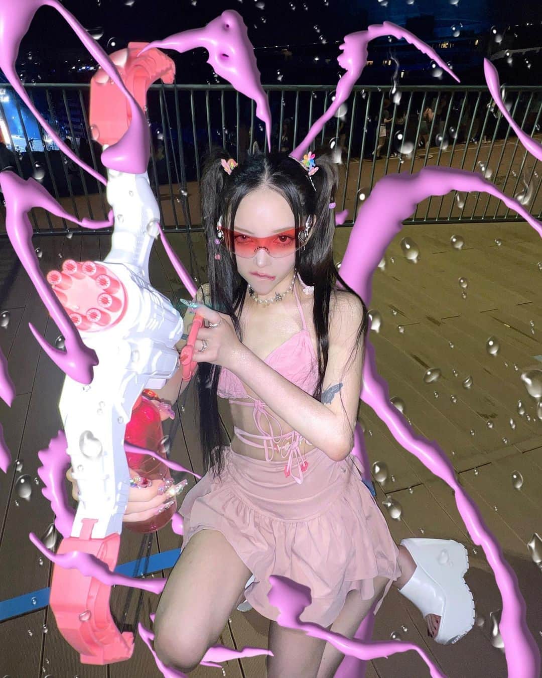 chiiiiiのインスタグラム：「‧✧̣̥̇‧☁️🎀💘💒🧠🦄‧✧̣̥̇‧  🏹かわい子ちゃん射止め」