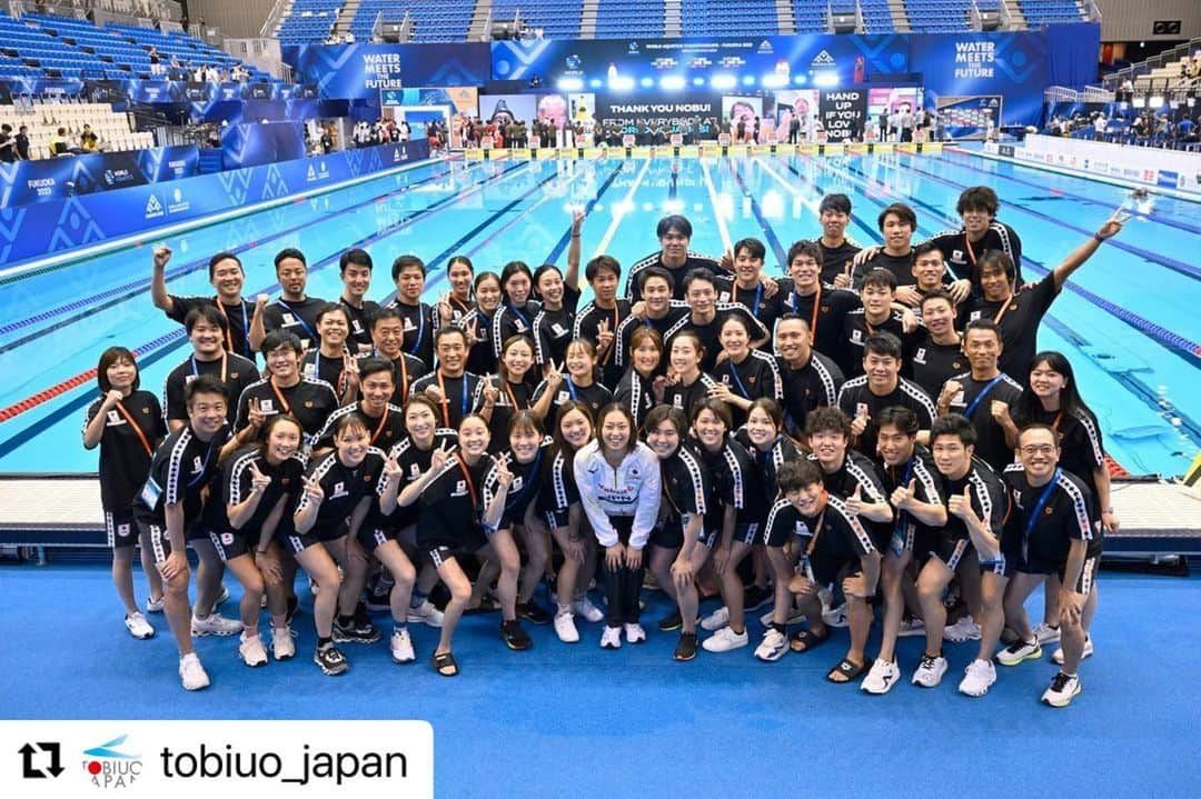 小堀倭加さんのインスタグラム写真 - (小堀倭加Instagram)「. 世界水泳福岡大会2023🇯🇵 . 自国開催での世界大会、この舞台に立てたこと、たくさんの歓声の中で泳がことができたこと、とても嬉しかったです。 . 納得のいく結果を出すことができず、大きな舞台ベストパフォーマンスを発揮する難しさを改めて感じました。 どんどん世界との差が開いてきていて悔しいので、諦めずにこれからも頑張ります💪 まずは9月のアジア大会頑張ります！ . たくさんの応援ありがとうございました。  #Repost @tobiuo_japan with @use.repost ・・・ #WorldAquatics Championships Fukuoka 2023  #トビウオジャパン #tobiuojapan #swimming #JASF #worldaquatics #UnitedByWater #Fukuoka23 #AQUAFukuoka23 #競泳 #PICSPORT @picsport_japan @jasf1924」7月31日 22時44分 - wakachanman0810