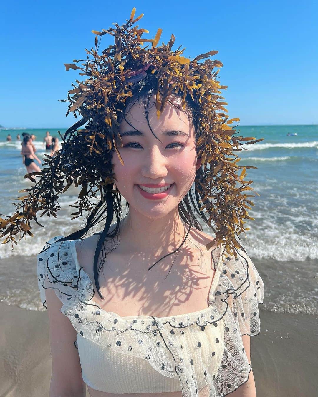 横山天音のインスタグラム：「海水浴ガチ勢#海 #海水浴」