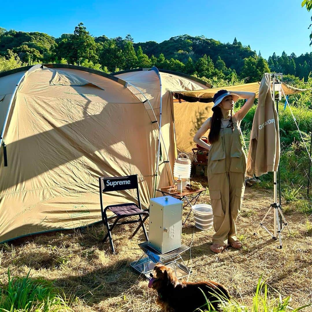 金山睦さんのインスタグラム写真 - (金山睦Instagram)「CAMP DAY1🏕  #camping #camp #allbeige」7月31日 23時43分 - kanayama_chika