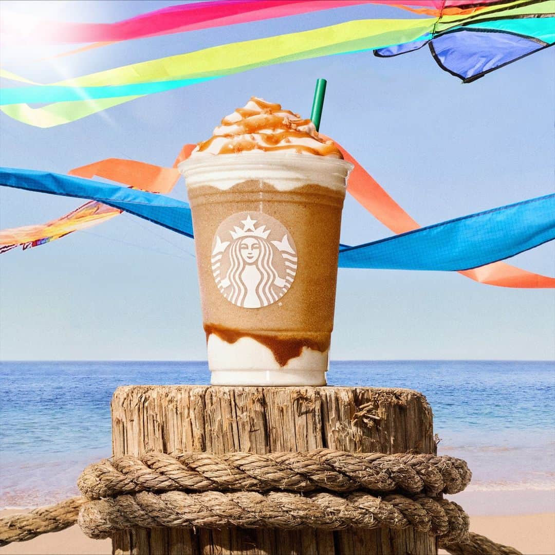 Starbucksのインスタグラム：「Summer flies when you’re having fun. ✨ Caramel Ribbon Crunch Frappuccino® Drink.」