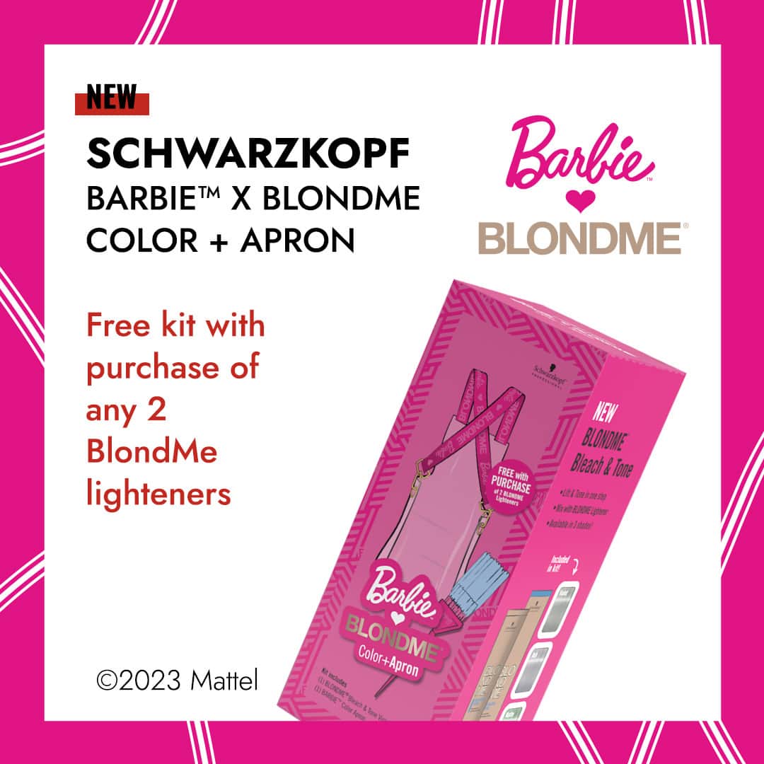 CosmoProf Beautyさんのインスタグラム写真 - (CosmoProf BeautyInstagram)「Transform your client’s blonde into iconic Barbie Blonde shades. Collect these limited edition Barbie kits from @schwarzkopfusa BLONDME and let your inner Barbie shine.  #Schwarzkopf #BlondeLikeBarbie #CosmoProf #BlondePerfection #BlondeHairGoals #BlondeHairGirl #BlondeHairCare #HairStylistTribe #CelebrityHairstylist #TravelingHairStylist」8月1日 1時00分 - cosmoprofbeauty