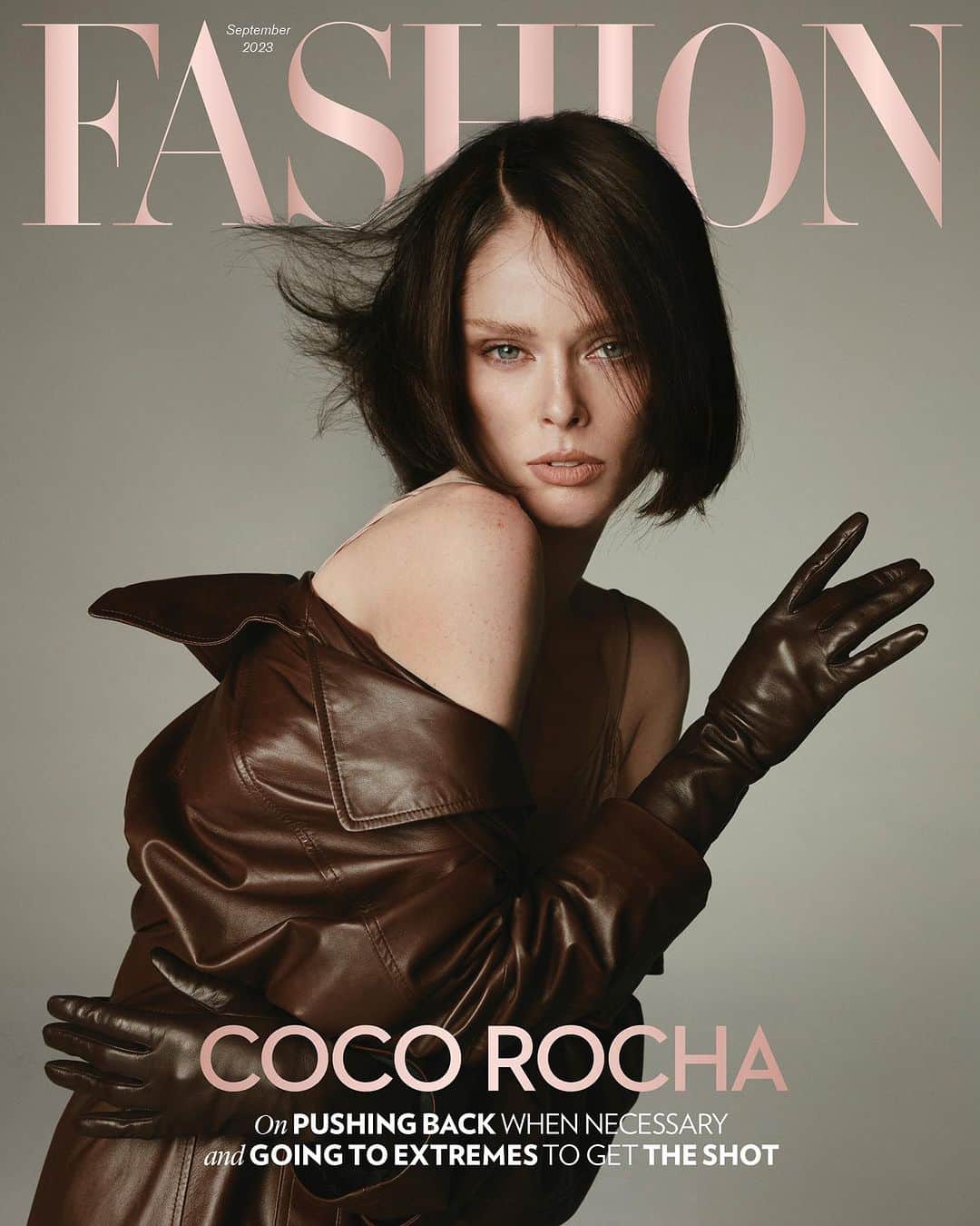 ココ・ロシャのインスタグラム：「You saw the epic group cover, now here’s my solo cover for @FashionCanada’s September issue shot by @gregswalesart, styled by @ashleygalang with creative direction by @georgeantono1  Hair by @dimitrishair, makeup by @sooparkmakeup,  nails by @nailnori, Produced by @AlexeyG, art direction by @daniellesuzanne_ and words by @bernadettemorra  Thanks to the many agents and assistants who made this possible @publicimagemgmt @nomadmgmt @paganihair @harleydoeshair @millerbracketthair @tsuyo_sekimoto @jaydenhopham @manicuremarie @callmeyo  @fbravonyc  @shawnmccarney and more…」