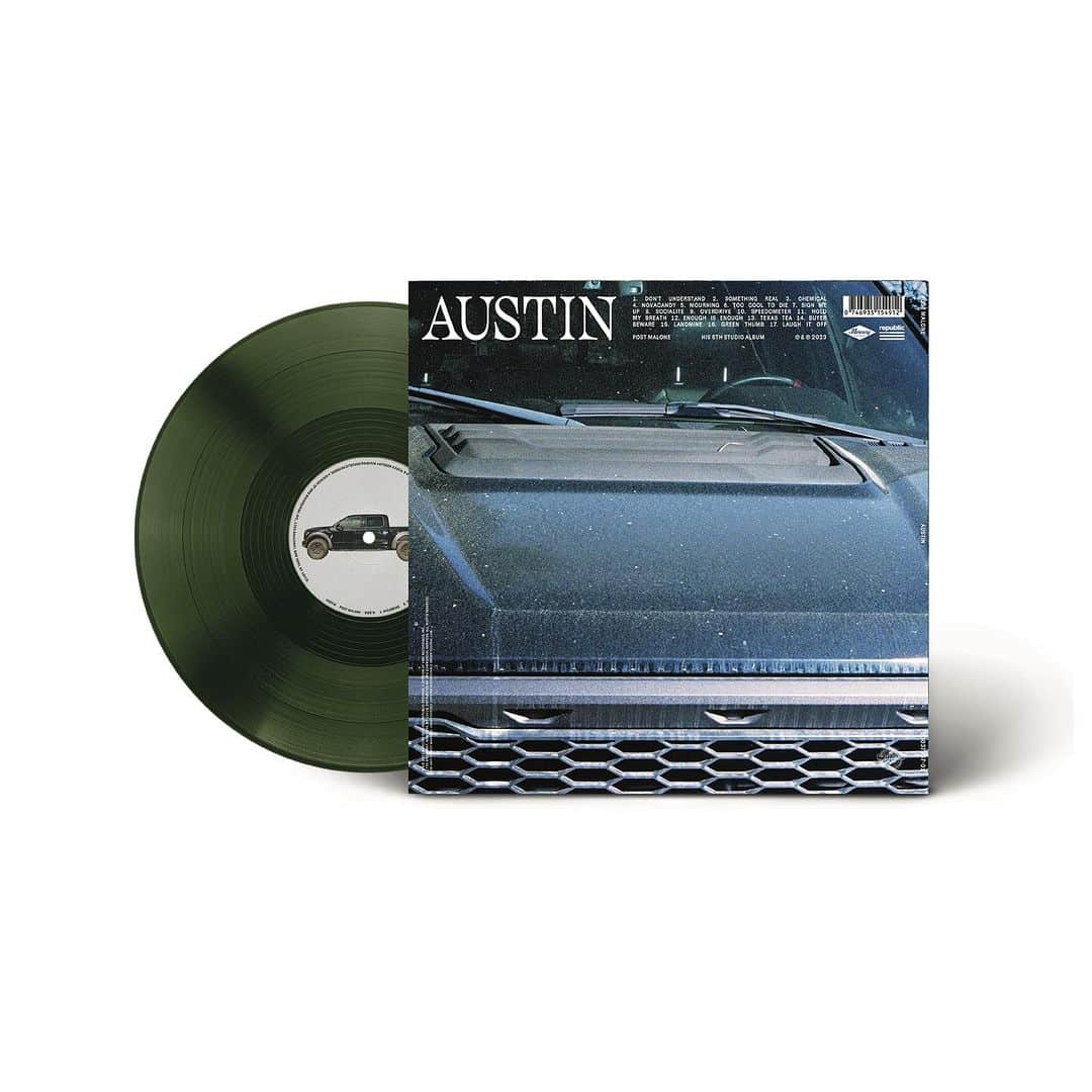 ポスト・マローンさんのインスタグラム写真 - (ポスト・マローンInstagram)「AUSTIN vinyl packaging by @playlabinc. Available now at shop.postmalone.com」8月1日 1時13分 - postmalone