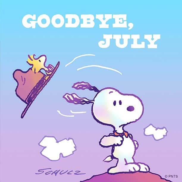 スヌーピーのインスタグラム：「Goodbye, July!」