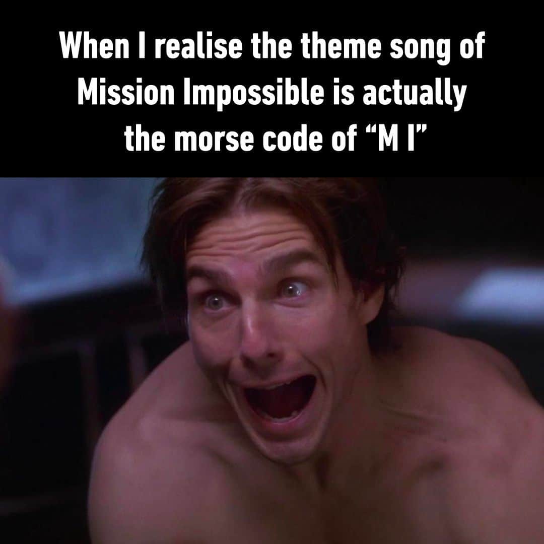 9GAGさんのインスタグラム写真 - (9GAGInstagram)「.... .- .... .- (haha) - #missionimpossible #tomcruise #9gag #memes」8月1日 2時01分 - 9gag