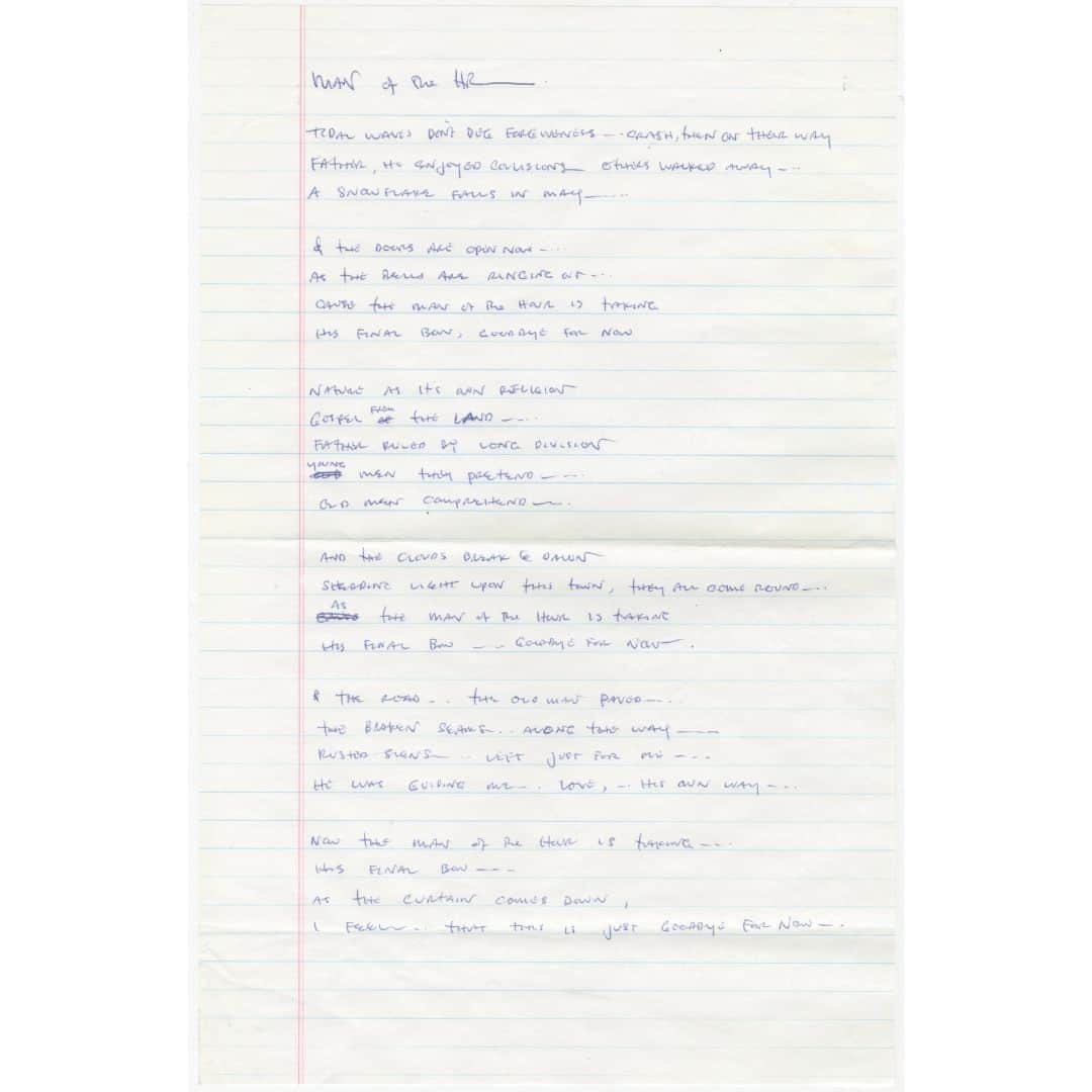 パール・ジャムさんのインスタグラム写真 - (パール・ジャムInstagram)「#MuseumMonday "Man of the Hour" handwritten lyrics by Eddie.」8月1日 3時30分 - pearljam