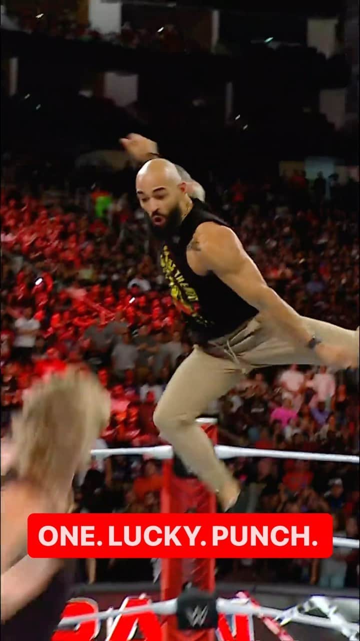WWEのインスタグラム：「It comes out of nowhere and it does SERIOUS damage… 👊💥 #WWERaw」