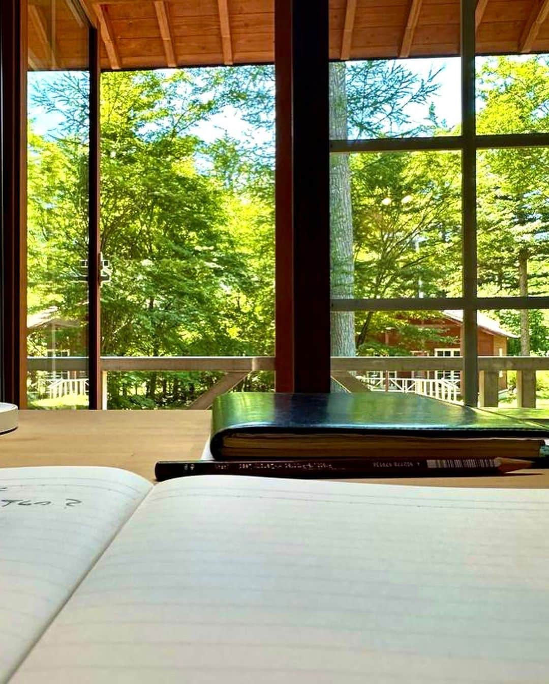 久石譲さんのインスタグラム写真 - (久石譲Instagram)「I am composing at my summer house.  #joehisaishi #summerhouse #green #trees #woods #mountains #sky #sun #birds #singing #forest #shower」8月1日 10時52分 - joehisaishi_composer