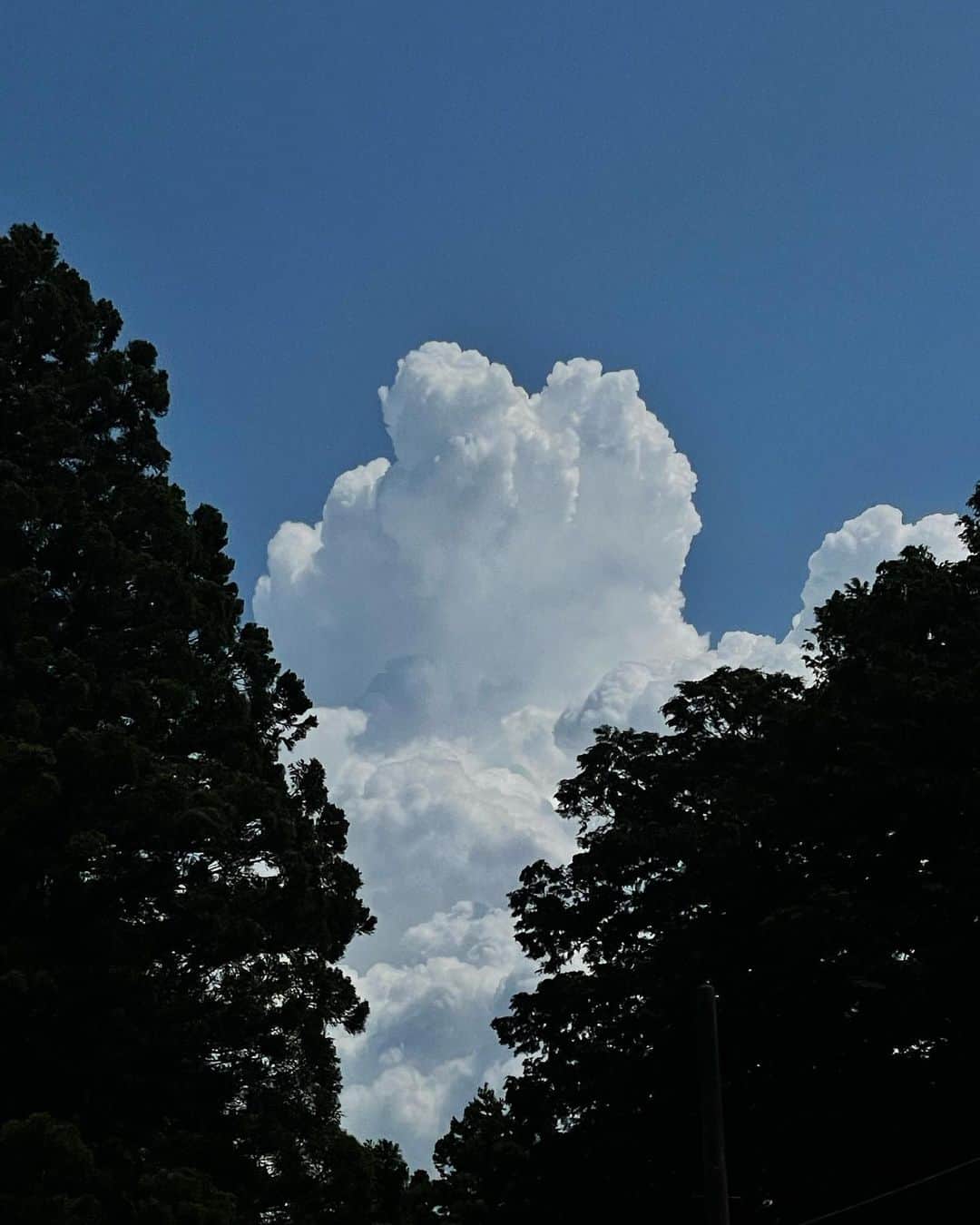 東咲月のインスタグラム：「"時かけ"に出てきそうな雲を見つけた日と 夏を生き抜くための私服☁︎☀︎ (◡̈)」