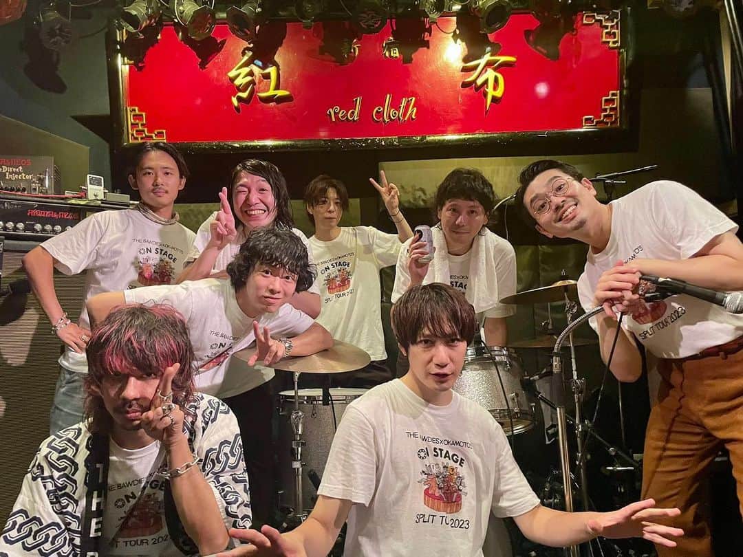 ハマ・オカモトのインスタグラム：「🟥 長く元気に続けて、 またやるんだ、このツアー！  THE BAWDIES×OKAMOTO'S 「ON STAGE」  完！」