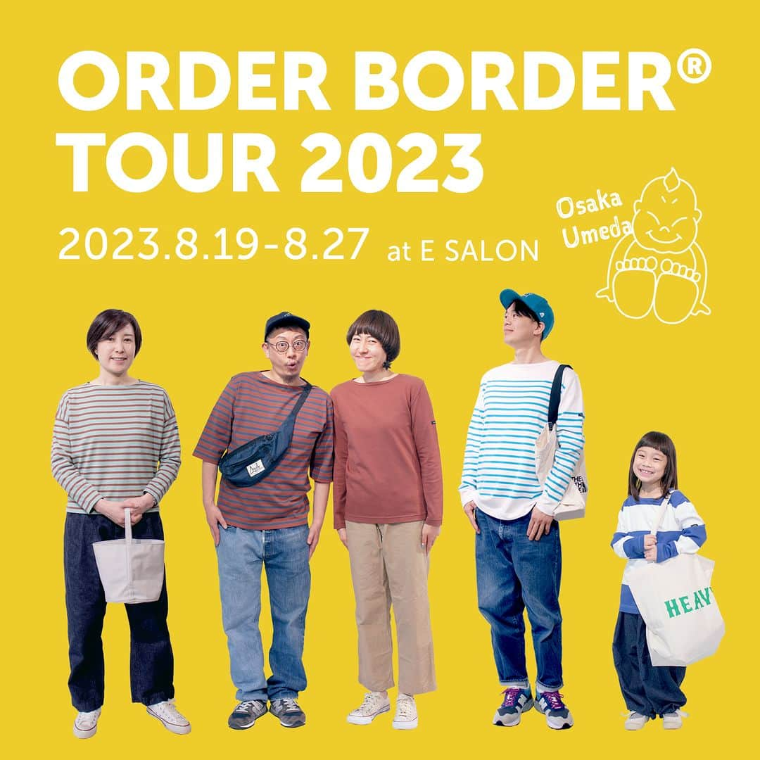 G.F.G.S.のインスタグラム：「ORDER BORDER TOUR 2023  8/19(sat)-8/27(sun)の期間 大阪梅田のルクア5FにあるE SALON(@esalon.srl )さんにて、 ORDER BORDER受注会を開催していただきます。  E SALONさんでの初めての受注会は G.F.G.S.のレギュラー・ライト両方の 豊富なバリエーションのカラー・パターンのサンプルをお届けします。 2023受注会限定モデルは40×40mm幅の"Naval Relax"をご用意しました。 主役の1枚となる限定モデルをこの機会にお試しください。  事前にHPのカラープレビューで 欲しいline upをあげておくとスムーズです◎ https://www.gfgs.net/shop/  リンクはプロフィール(@gfgs )から  ―――――――――――  E SALON ルクアイーレ店  ルクア館内40の加盟ブランドをまとめて試着できるブティックサロン。 同時に、ここでしか買えないDtoCブランドをお試しできる リアルショップです。  〒530-8558 大阪府大阪市北区梅田3丁目1−3 LUCUA 1100 5F  OPEN 10：30～20：30  ※会期中の営業時間や休業日等  詳細は公式HPやSNS等でご確認ください。  ――――――――――― #gfgs #orderborder #大阪 #梅田 #ESALON #手仕事 #丁寧な暮らし #衣食住 #セレクトショップ #ファッション #オーダー会 #ワードローブ #カスタム #セミオーダー #夏服 #秋服 #買い物 #選ぶ #着心地 #お出かけ #カジュアル #シンプル #カットソー #デイリーウェア #ボーダー #しましま #ボーダートップス」