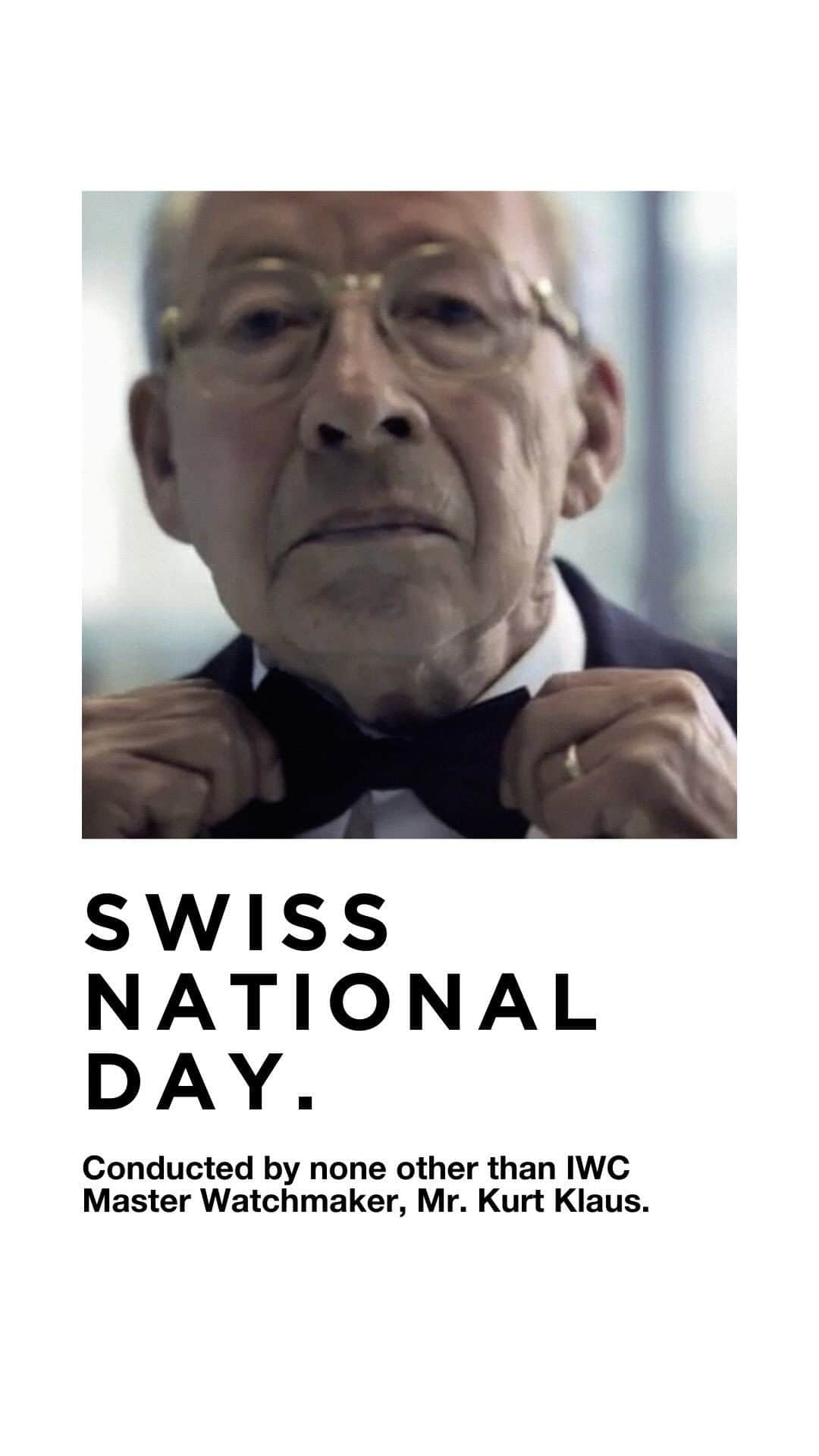 IWCのインスタグラム：「🇨🇭Celebrating the Swiss national day in a very special way, conducted by none other than IWC Master Watchmaker, Mr. @kurt.klaus」