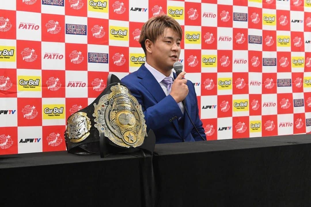 青柳優馬のインスタグラム：「8月6日幕張大会の会見でした。 幕張大会まであと5日」