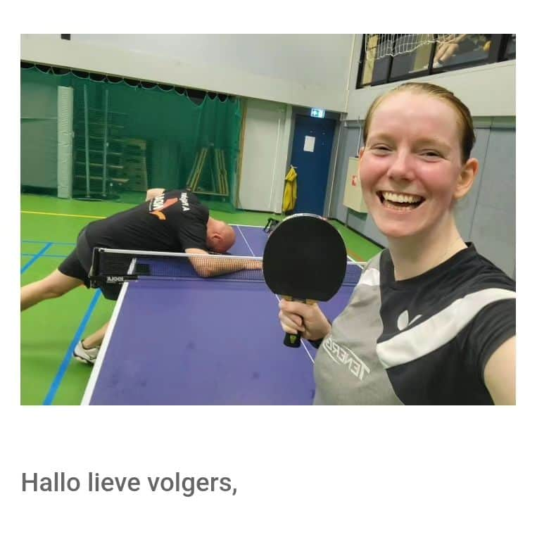 ブリット・エールラントのインスタグラム：「Hallo lieve volgers 😍  Mijn website is weer online! Mede dankzij mijn terugkeer naar de Tafeltennis Wereld!  Check mijn eerste bericht! En als je wilt stuur me een vraag in mijn stories!  Link in Bio of ga naar www.britteerland.nl  #comeback #tabletennis #verassing.」