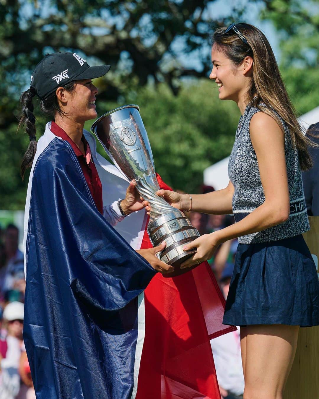 evianのインスタグラム：「Best of The Amundi Evian Championship (@evianchamp) ⛳️   What an absolute joy it was to host the golf tournament at our pristine source in Evian Les-Bains and witness @CelineBoutier claim victory on her home turf 🇫🇷 An unforgettable moment that will forever make us proud.     #malbon #evianchamp #malbonxevian #amundievian #liveyoung」