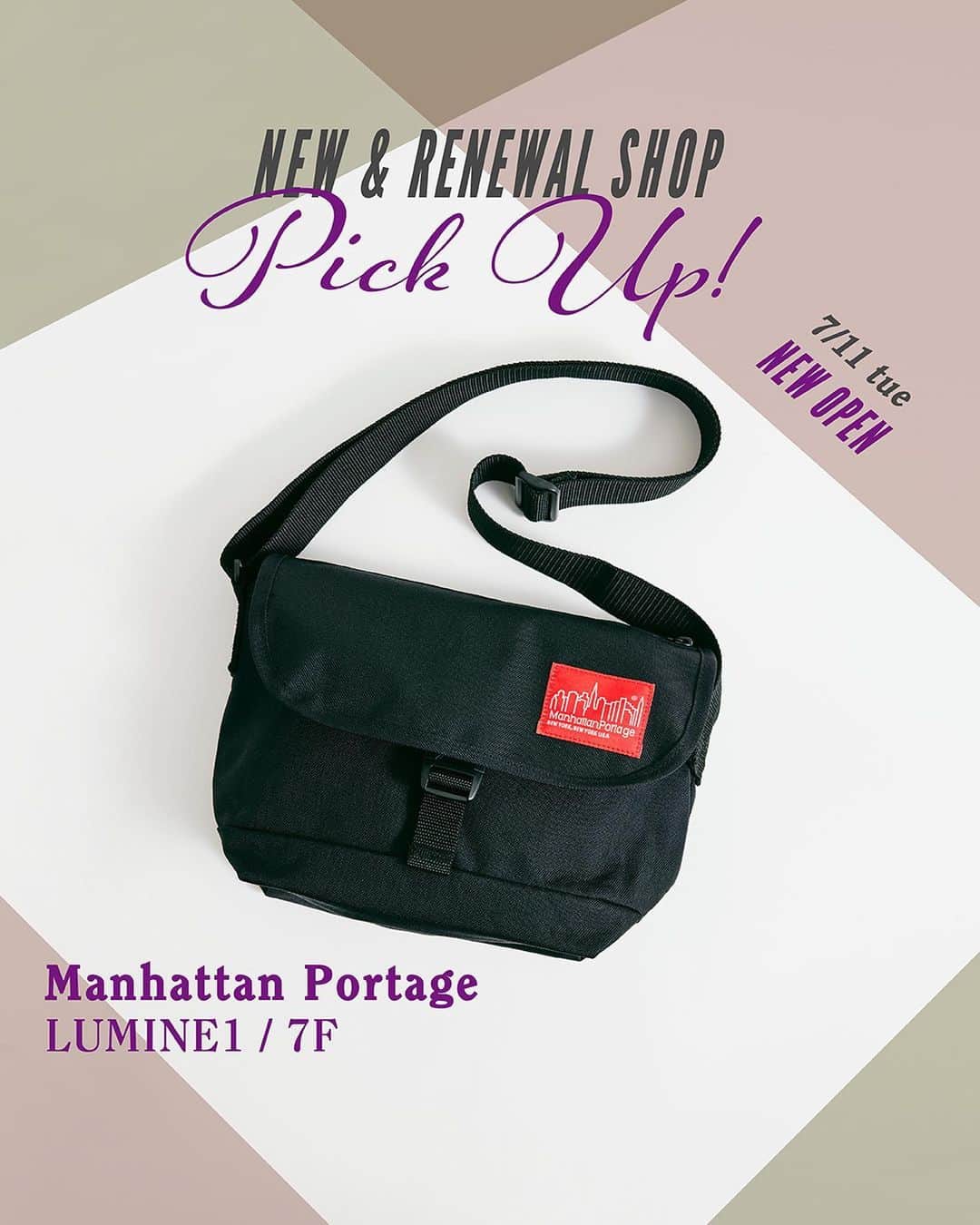 ルミネ有楽町のインスタグラム：「. 【 NEW & RENEWAL SHOP Pick Up! 】  この夏、ルミネ有楽町に マンハッタンポーテージ［ルミネ1/7F］が仲間入り✨ ニューオープンに合わせて、 使いやすくアップデートした定番アイテムと、 直営店ならではのポイントをご案内します。  🌃 Nylon Messenger Bag JR Flap Zipper Pocket ¥10,450 マンハッタンポーテージ［ルミネ1/7F］  _ #ルミネ有楽町 #lumineyurakucho #オトナルミネ #otonalumine #manhattanportage #マンハッタンポーテージ #メッセンジャーバッグ」
