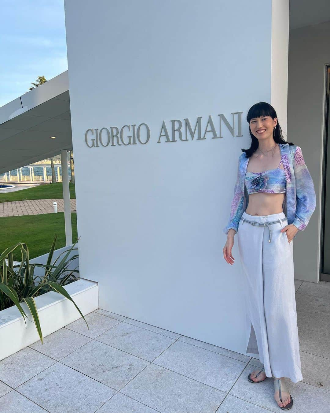 レンナ（RENNA）のインスタグラム：「🏝️💓 @giorgioarmani  #GiorgioArmaniMare  Grazie mille per la splendida serata. Siamo onorati di essere stati invitati.😘  Pop up in Zushi. Summer mood☀️⛱️👗👙🏝️💞  #giornoarmani #armani #mare #summer #beach #summercollection #resort #mood #fashion #2023ss #アルマーニ #ジョルジオアルマーニ #逗子 #逗子マリーナ #海 #リゾート」