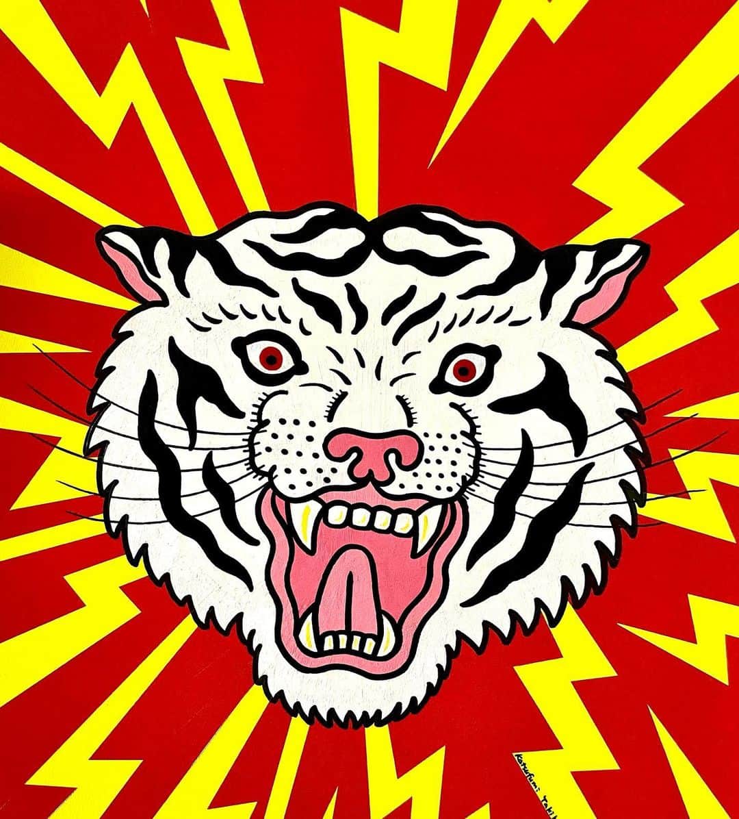 Katsufumi Takihanaのインスタグラム：「Thank you so much！🐅 ありがとうございました😊@021chang B3 size acrylic 2023」