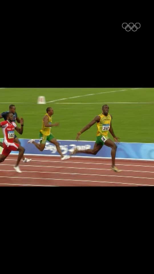 ウサイン・ボルトのインスタグラム：「EPIC! 1️⃣5️⃣ years ago today, @usainbolt stunned the world by winning the 100m final in 9.69 seconds. ⚡️ #Beijing2008 #Olympics #WorldRecord #OnThisDay #OMEGAOfficialTimekeeper」