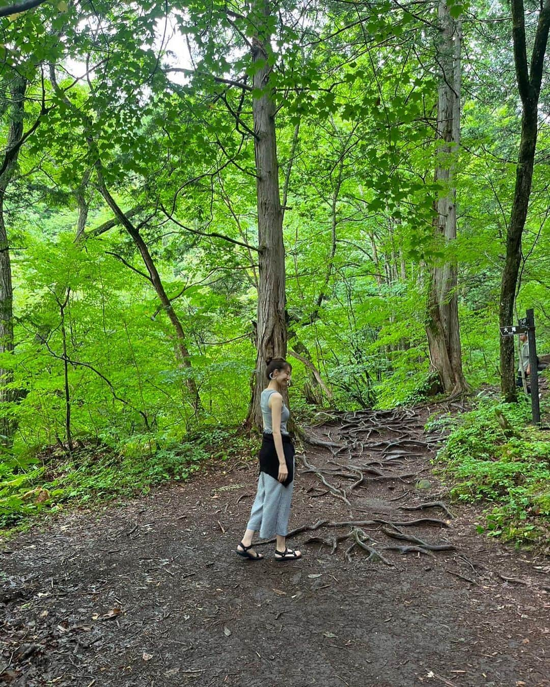 園原ゆかりさんのインスタグラム写真 - (園原ゆかりInstagram)「⛰️ 長野の山で ちょっとしたハイキングをして 滝へ  マイナスイオンたっぷり！ 寒いくらいの気温で 最高に気持ち良かったです  あっという間の夏休みでしたが 少しはリフレッシュできたかな  🍃 #緑が好き #自然 #ハイキング #大滝 #山  #ootd #fashion #model #outfit  #今日のコーデ #ファッション #夏コーデ #大人の遠足 #モデル #国内旅行 #プチ旅行 #ドライブ」8月16日 9時16分 - yucari0108