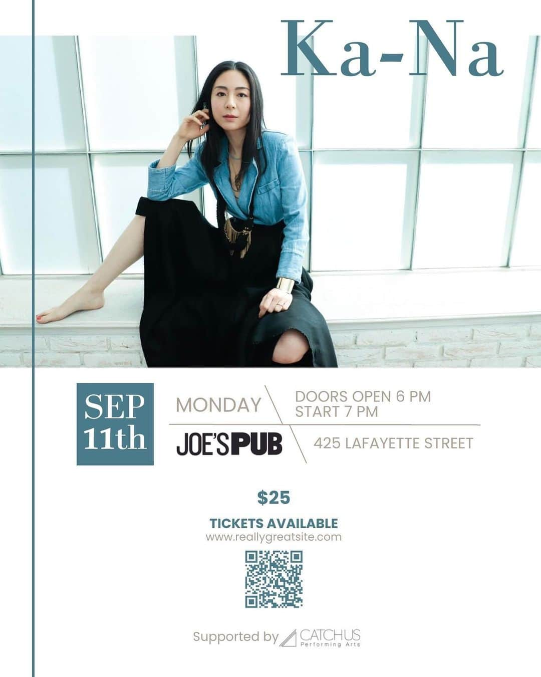 Ka-Naのインスタグラム：「Hi guys! How are you? I’m going to have my show on September 11th at 7pm at Joe’s Pub in Manhattan :) It’s been for 4 years since I performed there. I’m going to sing with my band this time, so it should be so cool and fun ;) Also, I’m going to have my second baby this fall, so this show will be the last show before I give birth for the baby. So please please come to my show and don’t miss it if you have time!!! I’m really looking forward to seeing you all there!!!  Here is the detail.  Date: September 11th, Monday Time: Open 6pm, Start 7pm Venue: Joe’s Pub (425 Lafayette Street) Ticket: $25 (exclusive of ticket service fees)  https://publictheater.org/productions/joes-pub/2023/k/ka-na/  パンデミック後、初めてとなるNYのソロライブが決定しました！！！ 9/11(月)19時から、マンハッタンにあるJoe’s Pubで行います♪ 4年前、Happinessリリースライブをやらせていただいた思い出の場所です。 今度は正真正銘、第二子出産前最後のライブになります笑。 このライブを最後に、しばらく産休に入らせていただきますので、NYや近郊にお住まいの方、アメリカ国内にお住まいの方、日本からでも参加大歓迎〜笑、ですので、ぜひこの機会を逃すことなく遊びに来ていただけたらと思います！ 今回もアメリカ人ミュージシャンバンドとの演奏になるので、日本とはまた違ったステージになるかと思います♪ みなさんのお越しを心からお待ちしています！！！  #Ka-Na#植村花菜#solo#liveshow#NY#joespubnyc」