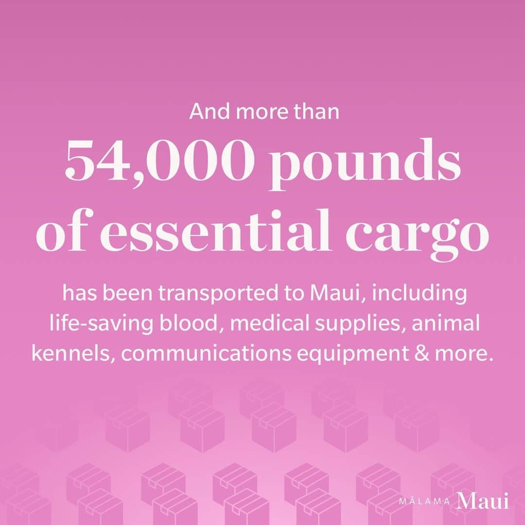 ハワイアン航空さんのインスタグラム写真 - (ハワイアン航空Instagram)「Our hearts go out to Maui, where our friends, families and communities have suffered devastating losses from wildfires.💜 We are committed to providing ongoing support on this challenging road to recovery, and we invite you to join us in our efforts to make a difference. Learn more at HawaiianAirlines.com/MalamaMaui or the link in our bio.  💜 We've prioritized the evacuation of displaced residents and visitors and the transport of first responders, operating hundreds of rescue flights and carrying more than 17,000 people out of Kahului Airport within the first 72 hours of the fires. 💜 Additionally, more than 54,000 pounds of essential cargo have been transported to Maui, including life-saving blood, medical supplies, communications equipment, animal kennels and more.  💜 Over $150,000 has been donated to nonprofit organizations to further support relief efforts on the ground in Maui.  💜 Many have asked how they can help from afar. We have created a new online resource for our global network with direct access to organizations making a difference. 💜 An online request form has also been created for individuals and organizations that are assisting those affected by the Maui wildfires and need our kōkua (help).  #MālamaMaui #HawaiianAirlines #Maui #Hawaii #SupportMaui」8月16日 10時30分 - hawaiianairlines