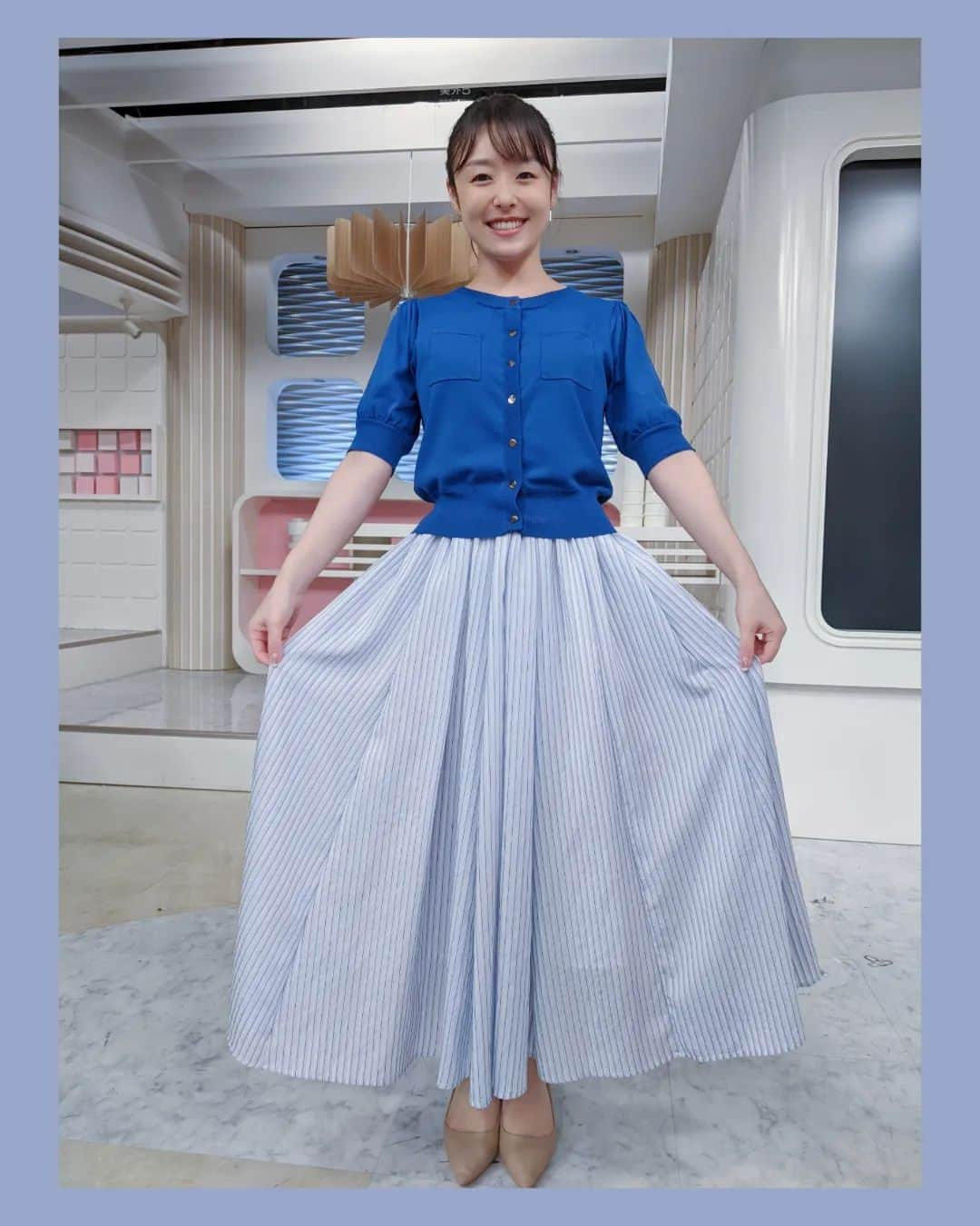 米澤かおりさんのインスタグラム写真 - (米澤かおりInstagram)「. おはよんの衣装きのうまでの分です👗  そして、きょうから来週金曜までは 恒例のチャリＴシャツ👕 夏の終わりが近づいているんですね… まだまだ暑いけど🥵」8月16日 12時04分 - kaoriina67