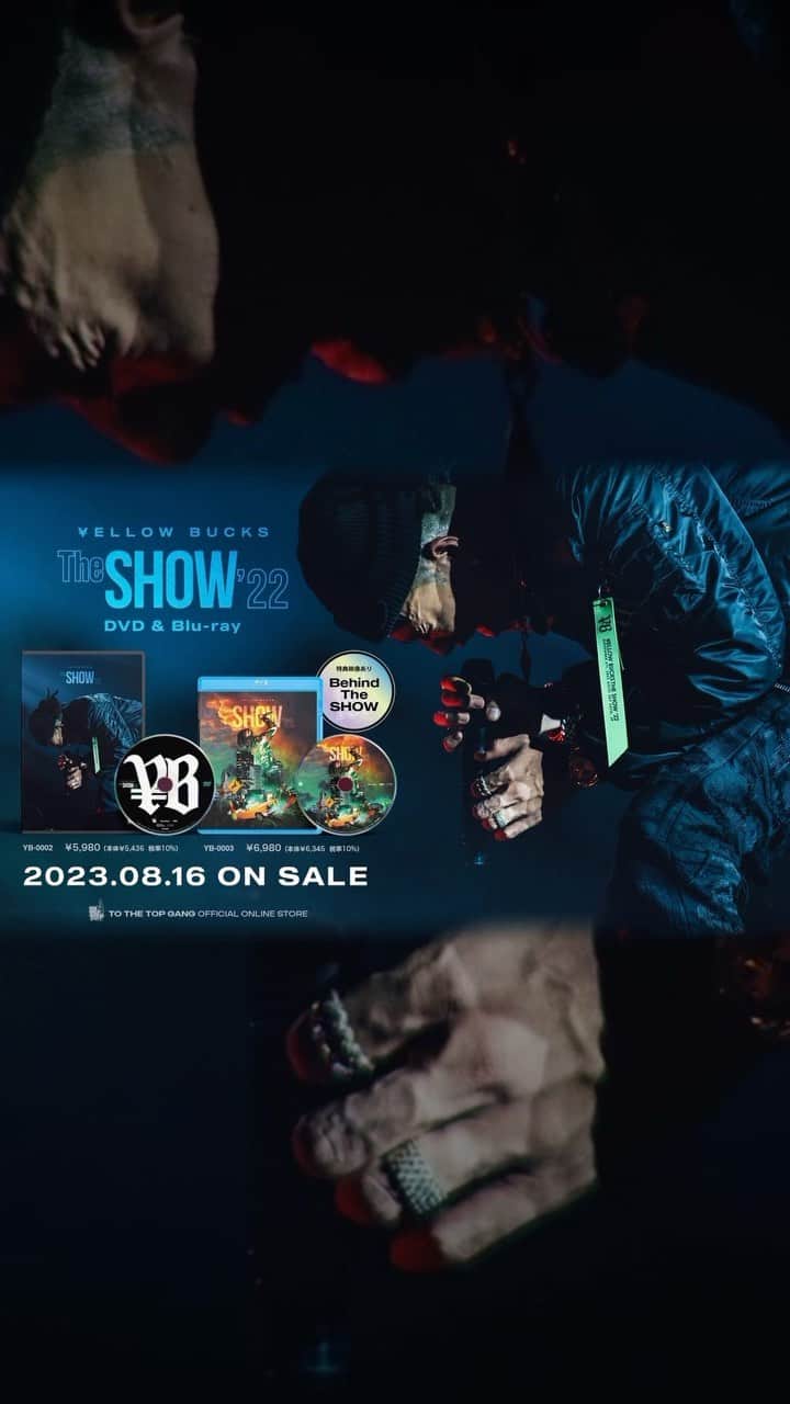 ¥ellow Bucksのインスタグラム：「Finally💿💹🔥  初ワンマンDVD & Blue-Ray発売開始🙌 裏側の映像もあったり、観れる内容になってると思うからCheckしてみて！オレのラップ人生の集大成1発目。TTTGのStoresから買えます👍  #TheShow22」