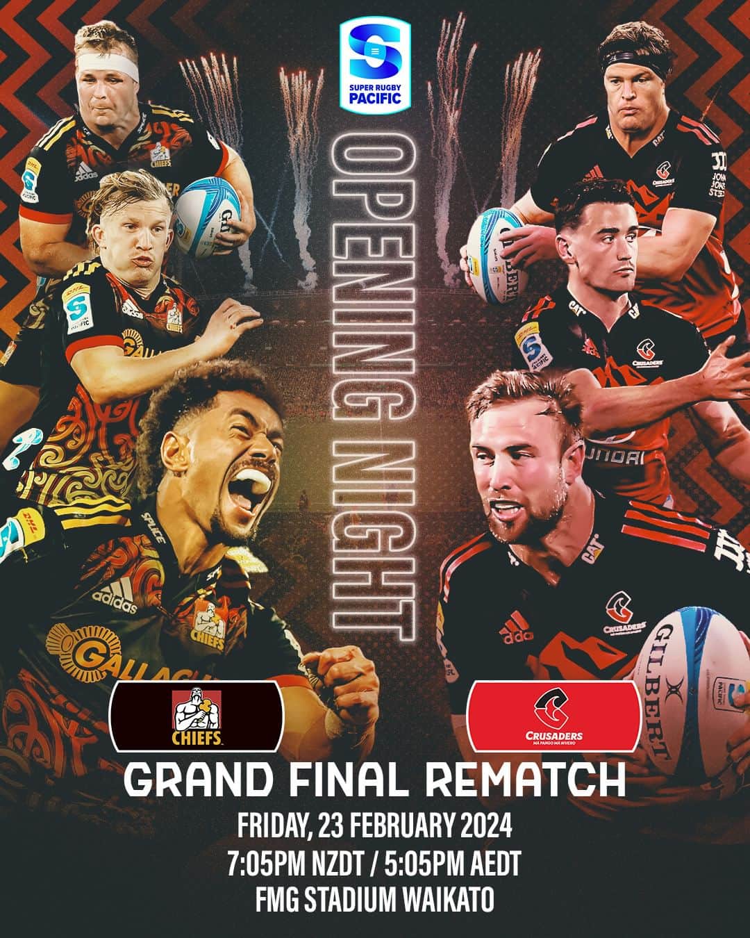 Super Rugbyのインスタグラム：「The grand final rematch to open season 2024. Expect fireworks 💥  Who are you backing?  #SuperRugbyPacific」