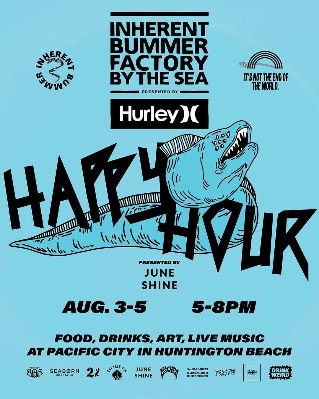 hurleyさんのインスタグラム写真 - (hurleyInstagram)「Come out and see us live! We’re bringing you 3 days of live surf films, music, happy hour, interviews and Warhol-inspired fun at the Inherent Bummer Factory by the Sea presented by Hurley. Swipe to see your itinerary and all the details.」8月2日 8時15分 - hurley