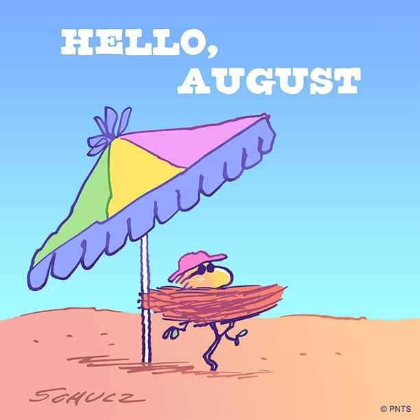 スヌーピーのインスタグラム：「Hello, August!」