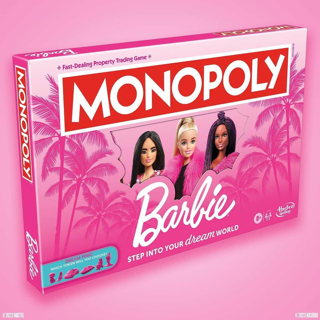 Hasbroのインスタグラム：「It’s Barbie’s world. Mr. Monopoly is just living in it. 💰 🛼 🌴​⁣ ⁣ You Can Be Anything as you step into your Dream World with Monopoly: Barbie Edition, available for pre-order! ​⁣ ⁣ @Barbie #barbie」
