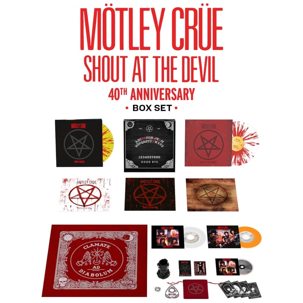 Revolverさんのインスタグラム写真 - (RevolverInstagram)「😈 Hail Satan with @MotleyCrue's new deluxe 40th anniversary boxset of 'Shout at the Devil'!⁠ ⁠ ⚡️ Complete with splatter vinyl, CD and cassette, plus devilish limited-edition merch.⁠ ⁠ ⚡️ Order yours now.⁠ 🔗 Link in bio.」8月2日 2時30分 - revolvermag