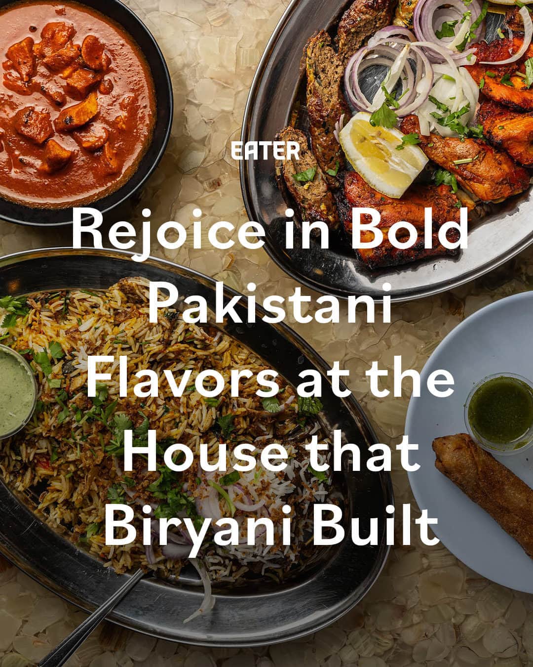 Eater LAのインスタグラム：「There’s a line half a dozen deep on a Monday afternoon at Biriyani Kabob House, a strip mall Pakistani restaurant in the northeast pocket of Koreatown bordering Little Bangladesh. Customers help themselves to hefty $2 samosas from the hot case and neon orange mango lassis from the refrigerator.   Trays come out of the kitchen stacked with heaping piles of brownish-yellow biryani flecked with soft chunks of meat and fresh herbs, curries wafting aromas of coriander and garam masala, and juicy kebabs served with sliced raw onion and warm naan just out of the tandoor oven.   Tap the link in bio to read about Biriyani Kabob House by Emily J. Wilson (@emilyjwils).  📸: @wonhophoto」