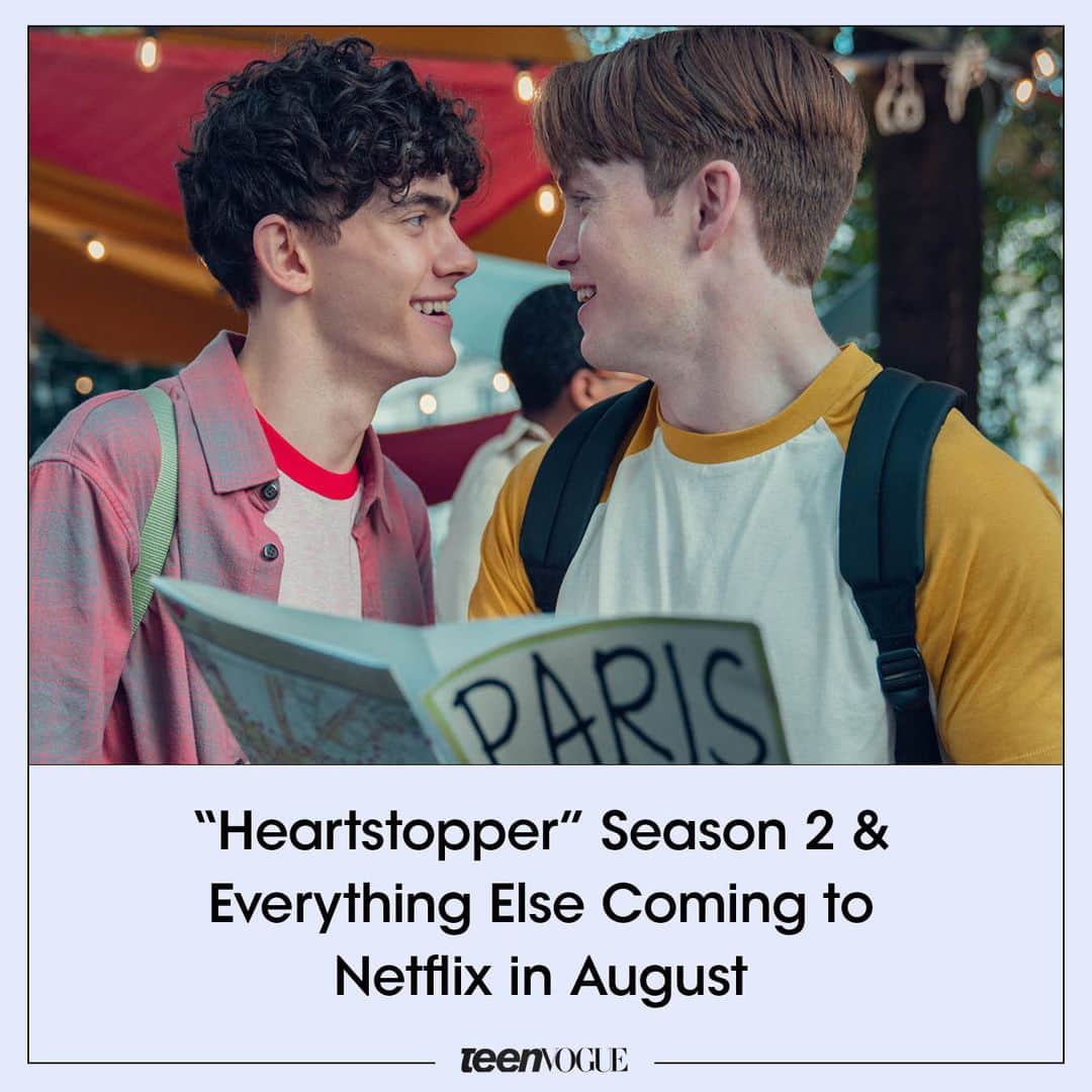 Teen Vogueのインスタグラム：「Get ready, #Heartstopper fans! Season 2 is just around the corner 🥰 Find out everything coming to #Netflix this month at the link in bio 💕  (📸: Netflix)」