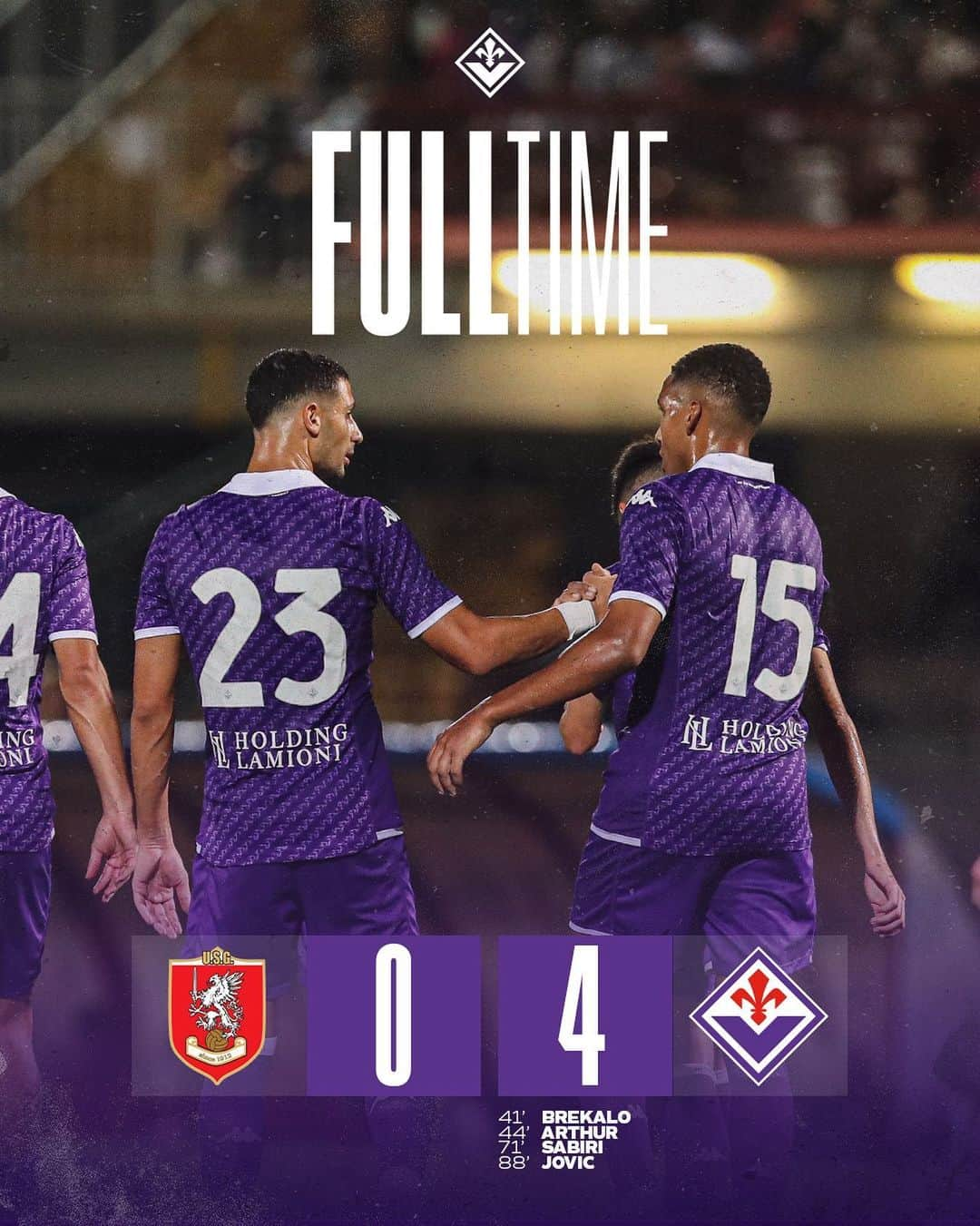 ACFフィオレンティーナさんのインスタグラム写真 - (ACFフィオレンティーナInstagram)「FULL TIME💜⚜️ Grosseto 0-4 Fiorentina  #ForzaViola💜 #forzaviola #fiorentina #grossetofiorentina」8月2日 5時35分 - acffiorentina