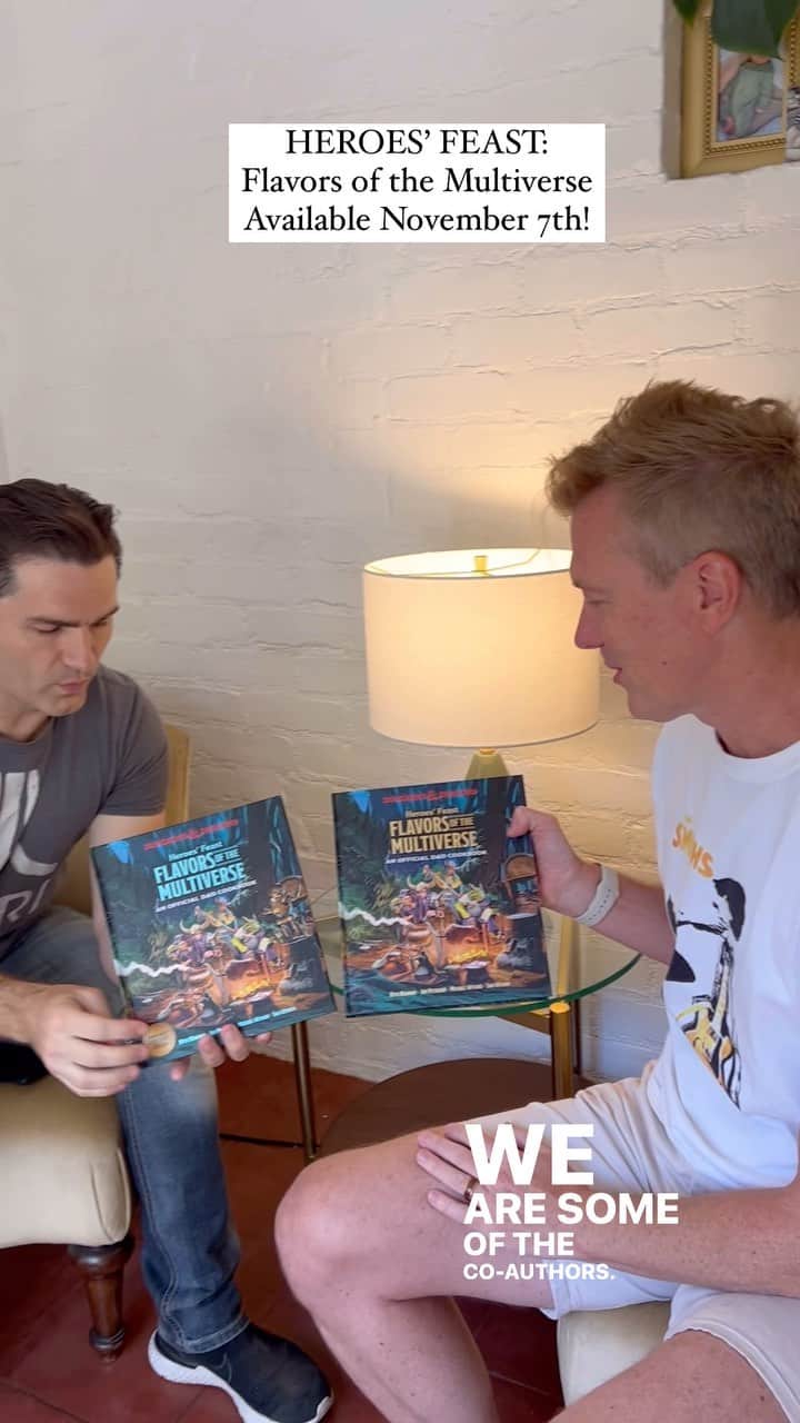 のインスタグラム：「Unboxing … Heroes’ Feast: Flavors of the Multiverse - An Official Dungeons & Dragons Cookbook hits stores November 7th. This is the sequel to our NY Times Bestselling Heroes Feast! There is both a standard edition AND a Barnes & Noble version with an alternate cover and end papers. Nom nom nom!」