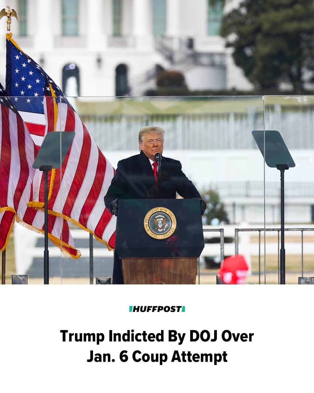 Huffington Postのインスタグラム：「Former President Donald Trump has been indicted by a federal grand jury on charges based on his attempted coup to remain in power despite losing the 2020 election.⁠ ⁠ The Department of Justice has been prosecuting people in Trump’s mob who assaulted the U.S. Capitol on Jan. 6, 2021, for more than two years. In the past year, federal prosecutors started going more aggressively after those who took part in laying the groundwork for that day, including the fraudulent Trump electors from states that Democrat Joe Biden had won.⁠ ⁠ At the head of that scheme was Trump himself, whose White House and campaign directed the effort as part of a plan to pressure then-Vice President Mike Pence into accepting those fake Electoral College votes to award Trump another term.⁠ ⁠ Top White House aide Stephen Miller, in fact, boasted of the fake elector scheme as it was playing out in real-time during a Fox News appearance on Dec. 14, 2020, the day the actual electors were officially making Biden president-elect.⁠ ⁠ Read more at our link in bio. // 📷️: Getty Images // 🖊️: S.V. Date」