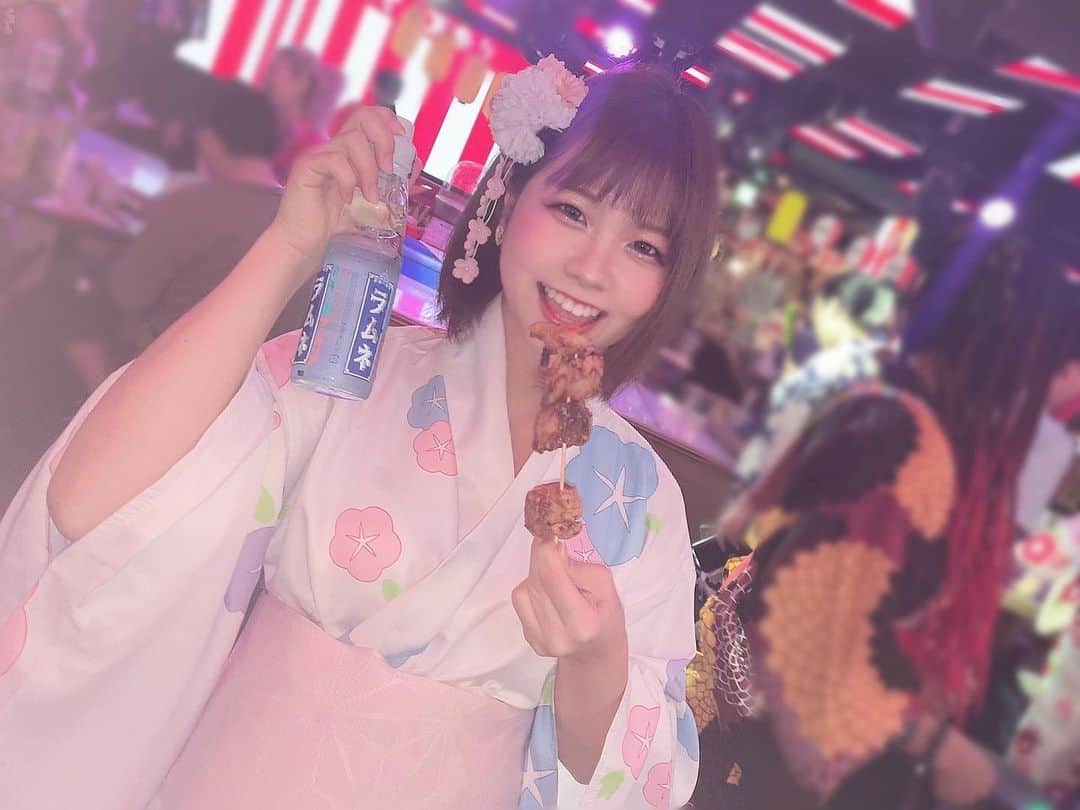 えれなのインスタグラム：「夏祭りイベント１日目ありがとうございました👘💓 縁日いっぱい食べれて幸せ♡今日も１部から３部までいるよ〜😊🫶 . .  #バーレスク大阪#バーレスク大阪えれな  #バーレスク#バーレスク東京 #北新地#グラビア #ショートカット  #ショートヘア#ショートヘアー女子  #童顔女子#ロリ #アイドル #インスタ映え #ロリ顔 #大阪#梅田#ショートヘアー  #浴衣#浴衣女子 #夏祭り #夏祭りイベント #彼女とデートなうに使っていいよ  #burlesque#burlesqueosaka #gravureidol  #gravure#japanesegirl」