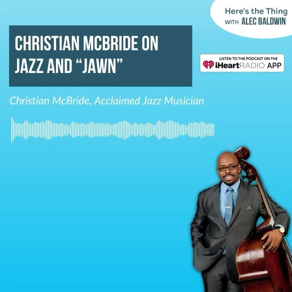 アレック・ボールドウィンのインスタグラム：「This week on Here’s The Thing, acclaimed jazz musician @chrmcbride has made hundreds of recordings, won eight Grammy Awards, and led numerous ensembles. The versatile bassist has collaborated with jazz legends Herbie Hancock, Ray Brown, Freddie Hubbard, and Chick Corea, as well as artists outside the genre like Sting, Paul McCartney and Celine Dion.   Known as a child prodigy, McBride now serves as the artistic director of the Newport Jazz Festival and the educational foundation Jazz House Kids. We speak about his influences, leaving Juilliard early to go on the road, and how being a working musician is similar to being a professional athlete.   Listen to the full episode now at the link in my bio, and for information on upcoming tour dates, go to christianmcbride.com」