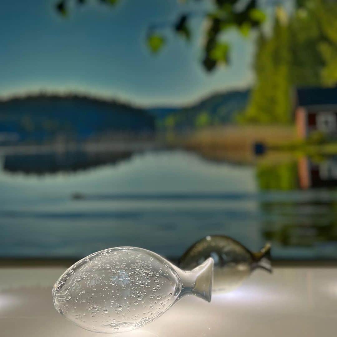 クリス智子さんのインスタグラム写真 - (クリス智子Instagram)「東京都庭園美術館で見られてよかった 「フィンランド・グラスアート〜輝きと彩りのモダンデザイン」 @teienartmuseum   アールデコの建築美の中で見る、フィンランドのガラスは、これまで見た北欧のガラス展と違う味わいでした。  今日、番組でも担当学芸員の方のお話を交えてご紹介しました。@good_813jwave  （radikoで1週間お聞きいただけます）  アアルト、オイヴァ・トイッカ、カイ・フランク...  作品を見ていると、デザイン、造形の魅力はさることながら、（自然現象の）タイミングを掴む才能、時を捉える力、みたいなものを感じる。ガラスって、やっぱりいいなぁ。  最後の写真、オイヴァ・トイッカの鳥、上の照明で、孔雀🦚化していた😁  9/3(日)まで。  #東京都庭園美術館  #フィンランドグラスアート展」8月2日 16時55分 - chris_tomoko