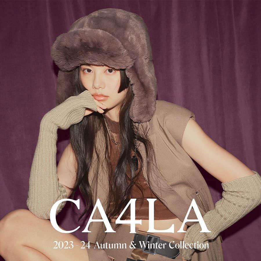 泉はるのインスタグラム：「CA4LA(@ca4la_official) 🎩  2023AW Collection [CONTINUATION]  AD: Osamu Jimbo Ph: Jun Yasui St: Kumiko Sannomaru HM: Katsuyoshi Kojima  #ca4la」