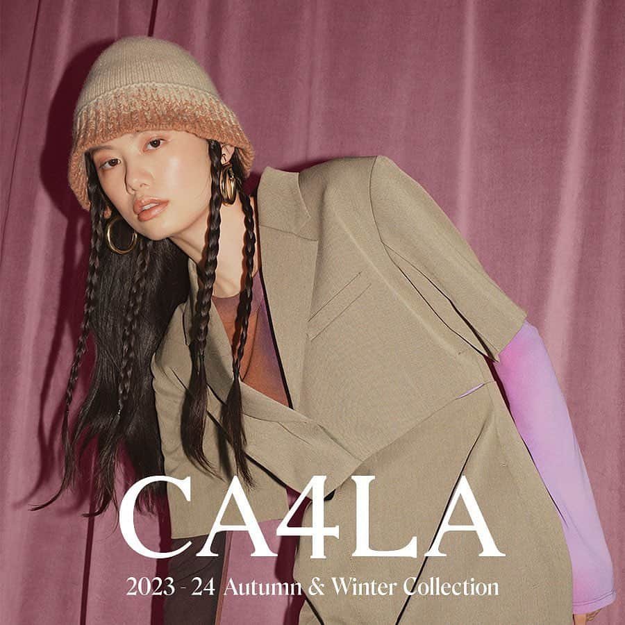 泉はるのインスタグラム：「CA4LA(@ca4la_official) 🎩  2023AW Collection [CONTINUATION]  AD: Osamu Jimbo Ph: Jun Yasui St: Kumiko Sannomaru HM: Katsuyoshi Kojima  #ca4la」