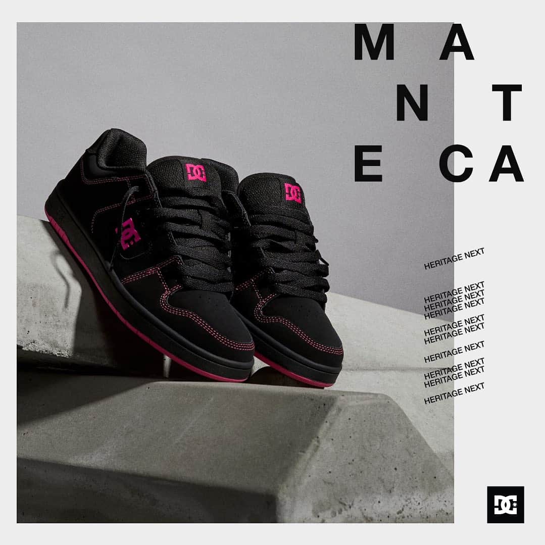 DCシューズのインスタグラム：「The new @dc_womens Black/Pink Manteca 4 🔊  Available now online 👈」