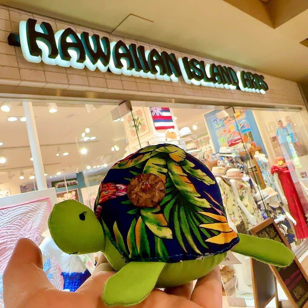 三村妃乃のインスタグラム：「🌴🌺🐢  ハワイで買ったおともだち  #ちなみにプライベート #ハワイアンキルト」
