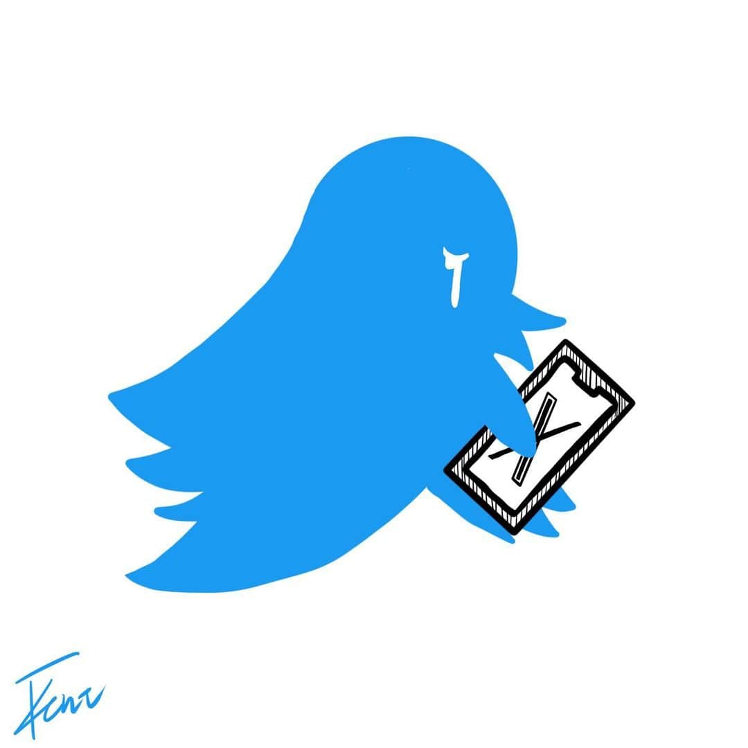 竹下健人のインスタグラム：「ありがとう、青い鳥。 さようなら、Twitter。  #illustration #イラスト #落書き #design #fyp #Twitter #ツイッター #青い鳥 #bluebird  #ありがとう #さようなら #お世話になりました #X #まだ慣れない #竹下健人」
