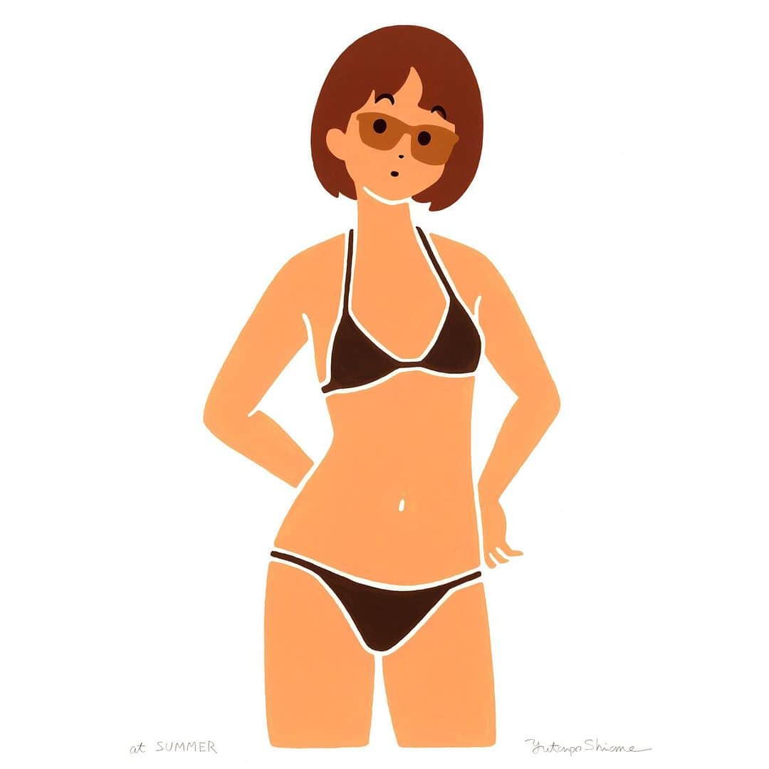 白根ゆたんぽのインスタグラム：「at SUMMER 個展「さてさて」最終週スタートです。今週日曜マデ。こちらを含む新作2点追加してます。トランスポップギャラリーにて。」