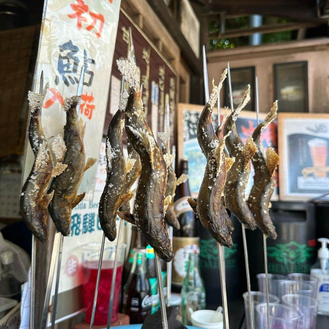 外村久美子さんのインスタグラム写真 - (外村久美子Instagram)「・ in飛騨高山食べ歩き  食欲がおさまらない🍡🐟🍣🍺 猛暑ながら、夏バテとは無縁の世界で生きているらしい  #飛騨高山 #ootd #yori_japan」8月2日 14時13分 - kummy153